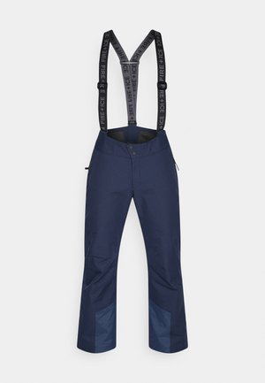 Mornarske vodootporne hlače s podesivim crnim naramenicama. Imaju džepove na patentni zatvarač i ojačani donji dio nogavica za trajnost.