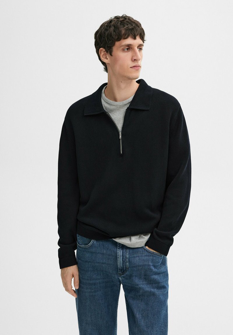 Massimo Dutti - WITH COLLAR  - Maglione - dark blue, Ingrandire