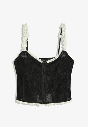Bershka, LACE CORSET TOP - TOP - Top - black