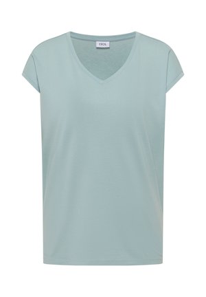 Cecil, DROPPED SHOULDER SHIRT MIT V-NECK - T-shirt basique - crystal mint
