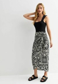 New Look ABSTRACT PRINT SARONG MIDI - Gonna a portafoglio - black pattern