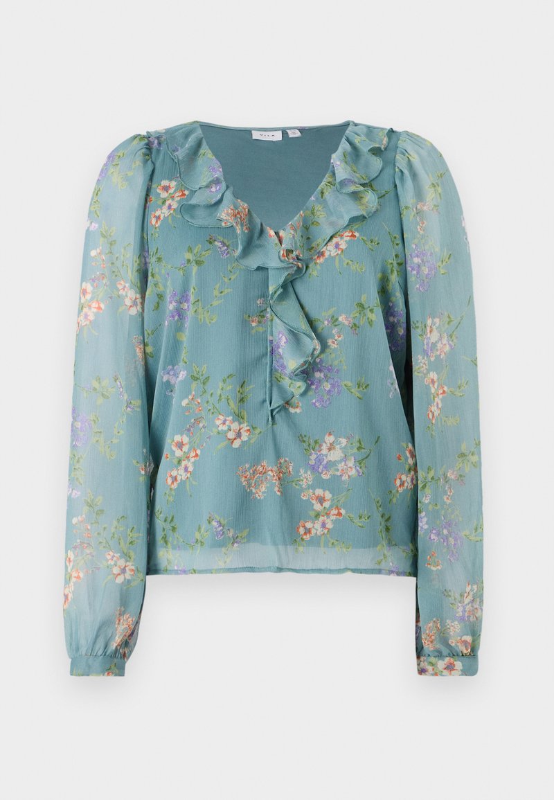 Vila Blouse lichtgroen gemêleerd Vila Blouse lichtgroen gemêleerd