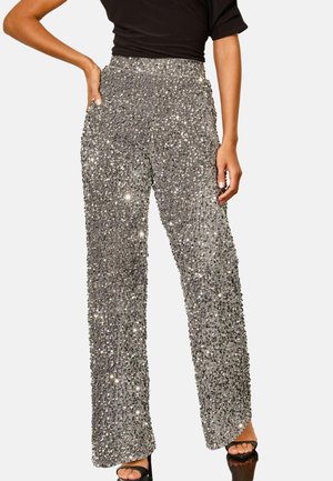 Lipsy TALL FIT - SEQUIN WIDE  - Auduma bikses - silver