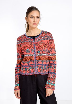 ZIP PAPYRUS MOTIF - Kardiganas - red