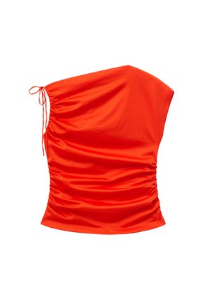 & OTHER STORIES, & OTHER STORIES ONE-SHOULDER DRAWSTRING TOP - Topp - bright orange