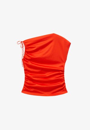 & OTHER STORIES, & OTHER STORIES ONE-SHOULDER DRAWSTRING TOP - Topp - bright orange