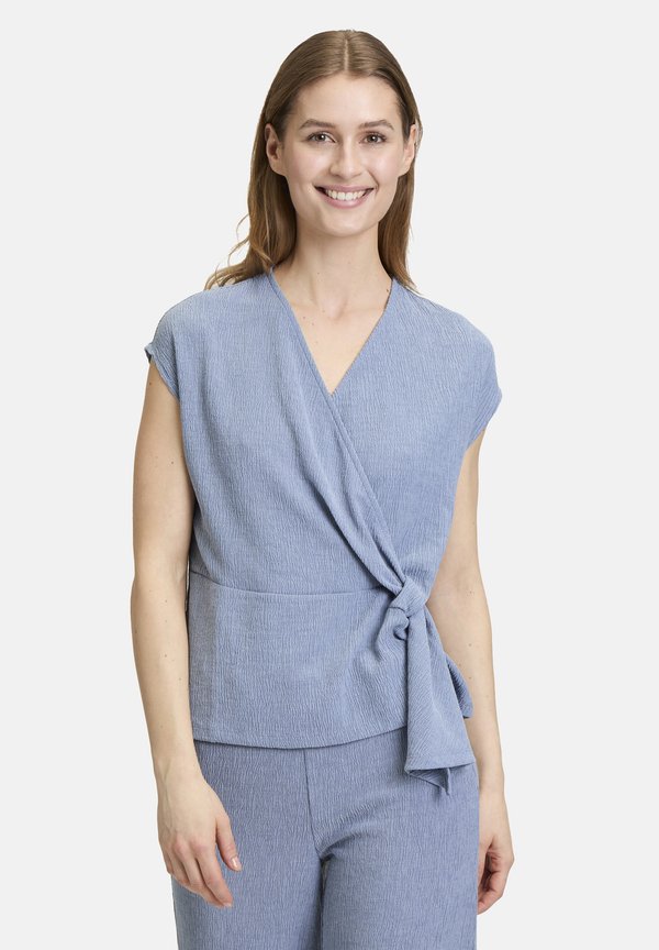 KURZARM-MIT RAFFUNG - Bluse - stonewash