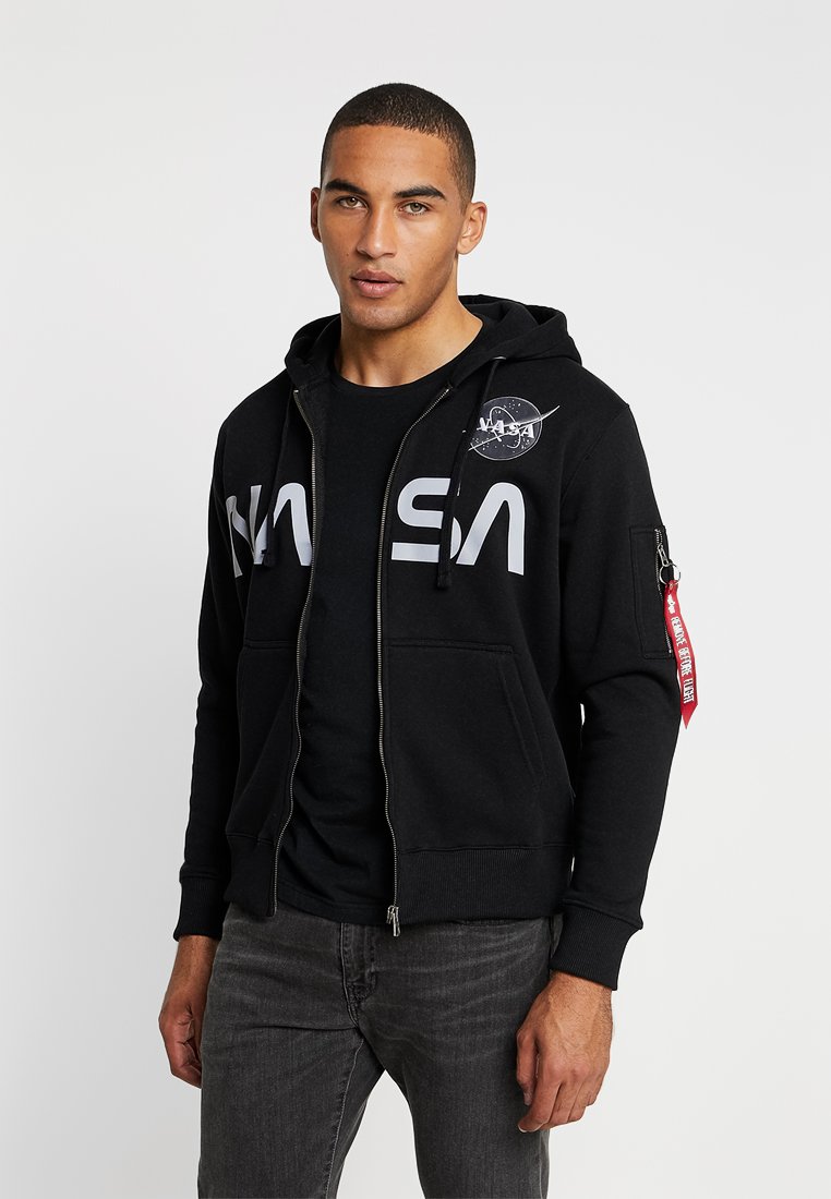 Alpha Industries NASA ZIP HOODY - Sweat zippé - black/noir - ZALANDO.FR