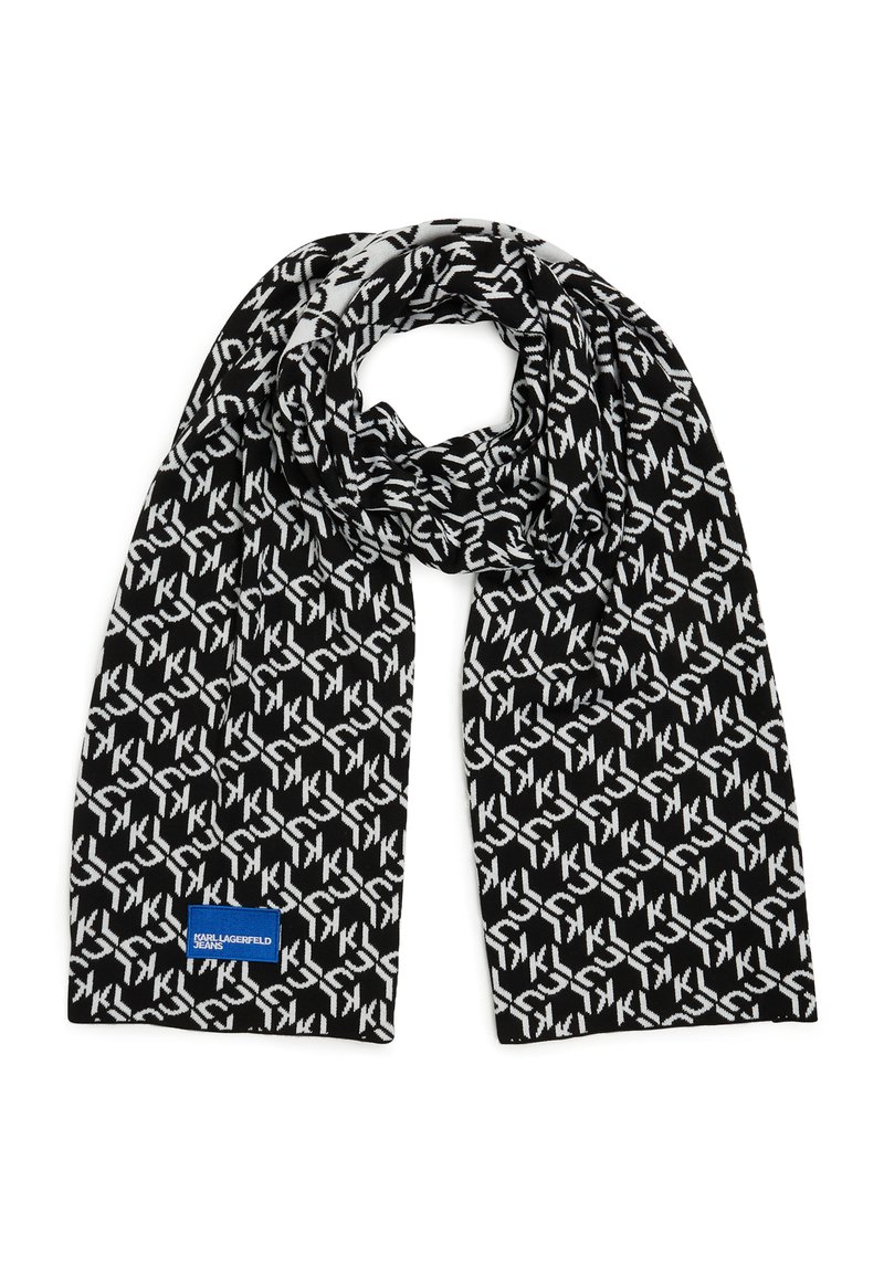 Karl Lagerfeld Jeans MONOGRAM Schal black white all over print