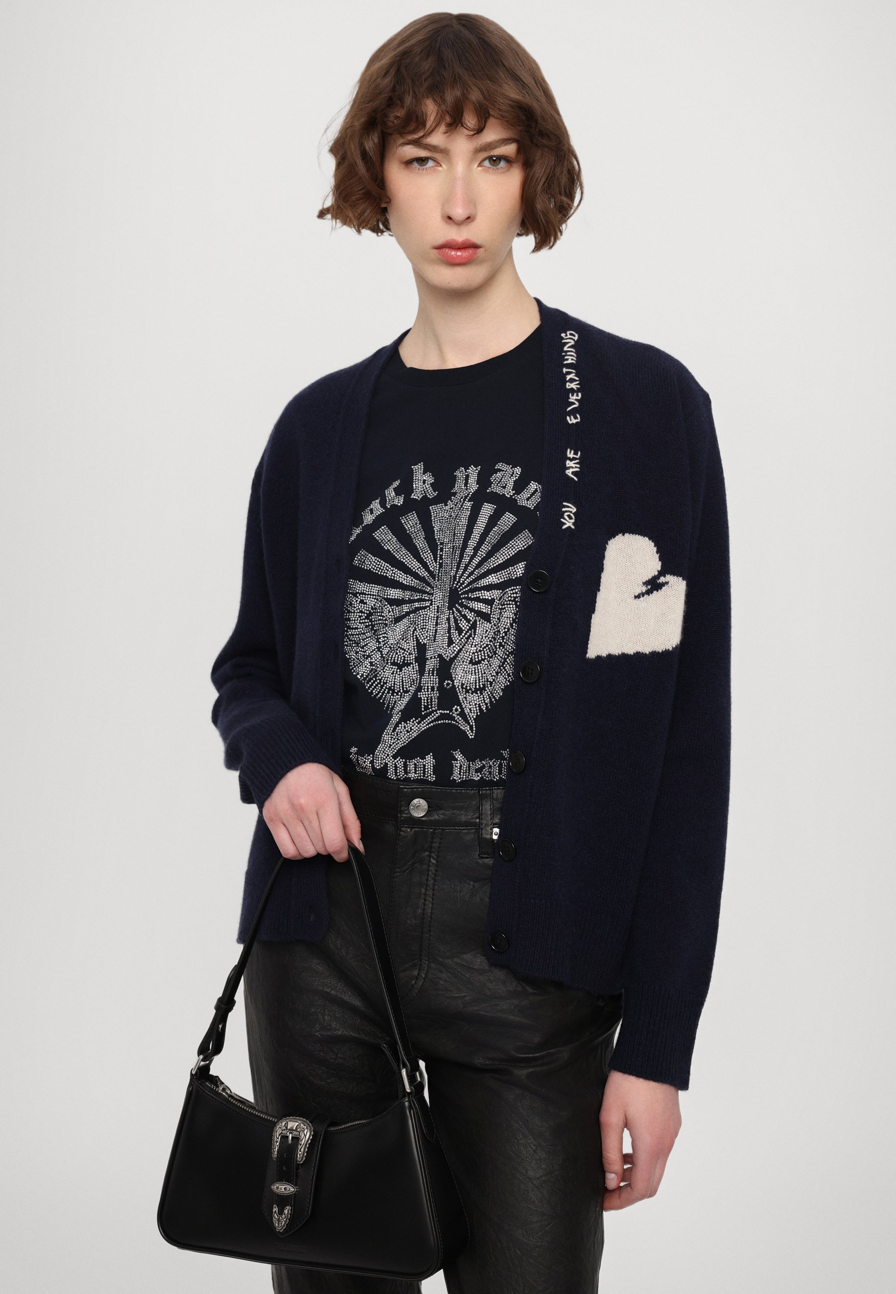 Zadig & Voltaire TRAVIA HEART - Cardigan - encre/dark blue - Zalando