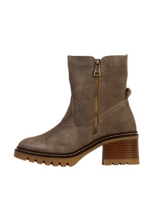 Enkellaarsjes met plateauzool - taupe