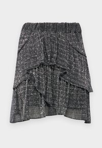 UNALI - Mini skirt - black/silver