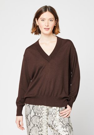 Rodier V-NECK LONG SLEEVES - Strickpullover - marron
