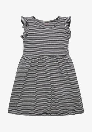 MIT RÜSCHEN - Jersey dress - navy white thin stripe