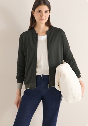 IN UNIFARBE - Sweater met rits - grün