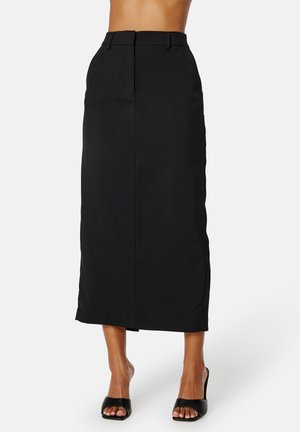 Bubbleroom BACK SLIT TAILORED SUIT SKIRT - A-line skirt - black