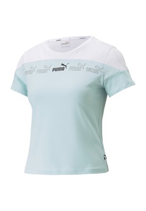 Puma AROUND THE BLOCK - Camiseta estampada - light aqua white