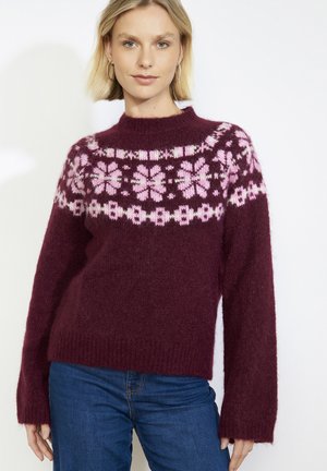 Strickpullover - bordeau/wine
