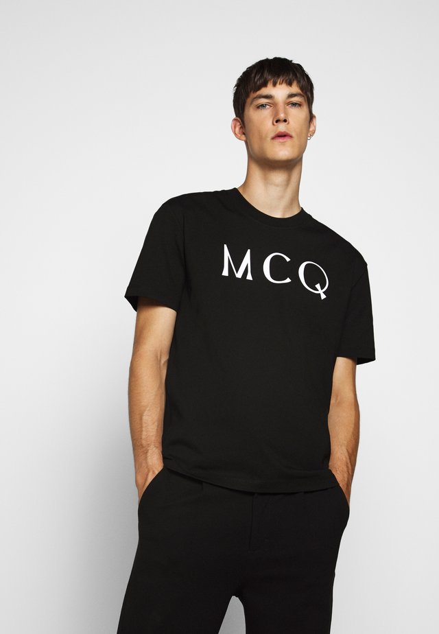 DROPPED SHOULDER - T-shirt imprimé - darkest black