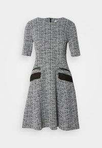 A LINE DRESS WITH ZIPPER FLAP POCKET DETAIL - Strickkleid - black/cream