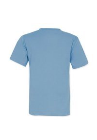 Kortärmad T-shirt i ljusblå bomull, med rundad halsringning och en mjuk yta utan synliga mönster eller detaljer.