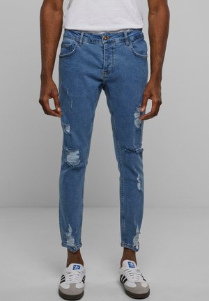 DESTROYED CROPPED  - Jeans Slim Fit - blue