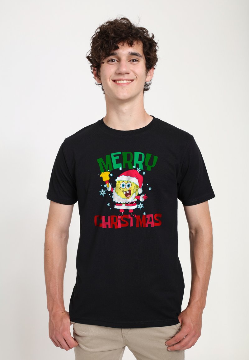 Henry Tiger SPONGEBOB SQUAREPANTS MERRY CHRISTMAS SANTA SPONGEBOB - T-shirt z nadrukiem