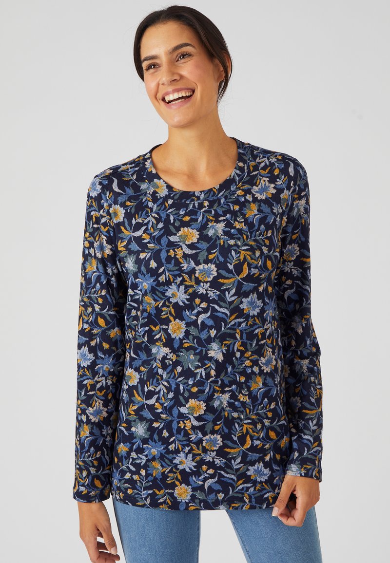Damart CHAUDE, MANCHES LONGUES - Longsleeve - bleu fleuri