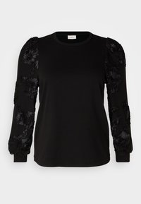 ONLY Carmakoma CARROSANNA O NECK MIX  - Ikdienas džemperis - black