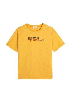 SHORT SLEEVE CREW NECK DETAIL - T-Shirt print - yellow