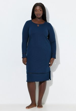 OPEN ZOOM GESCHULPTE RANDJES RONDE HALS LANGE MOUWEN - Chemise de nuit / Nuisette - midnight blue