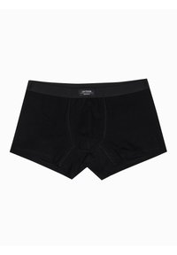 Černé boxerky vyrobené z měkké bavlny s přiléhavým střihem, s funkčním předním vakem a hladkým elastickým pásem.