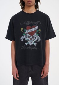 Ed Hardy - LOVE-KILLS SLOWLY - T-shirt print - washed black Miniatuurafbeelding 1