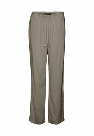 Pantaloni grigi, dalla vestibilità ampia, con vita elasticizzata e cordoncino regolabile. Realizzati in un tessuto morbido con una superficie liscia.