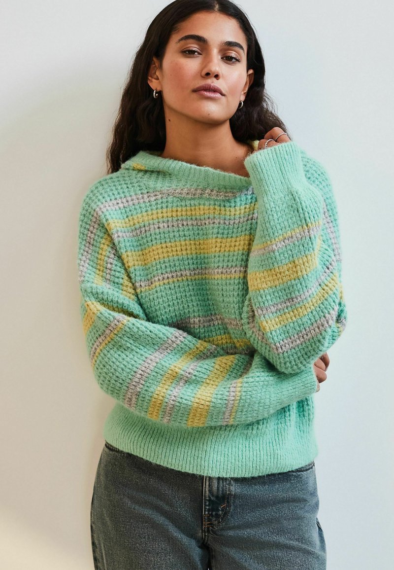 Next Pullover - green stripe