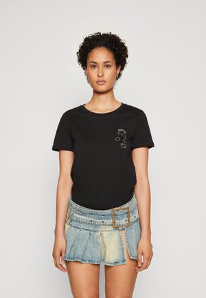 Vero Moda VMFRANCIS FACE BOX - Μπλουζάκι με στάμπα - black