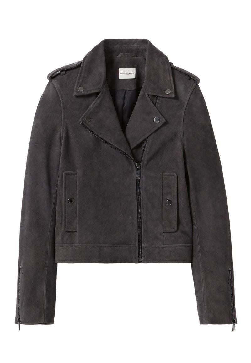 CLAUDIE PIERLOT Leren jas donkergrijs
