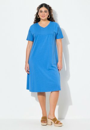 SHORT SLEEVE V-NECK - Robe en jersey - teal blue