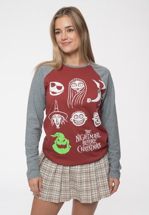 Paradiso Clothing THE NIGHTMARE BEFORE CHRISTMAS STACKED FACES RAGLAN - Long sleeved top - red