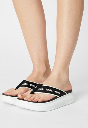 KAPRI - tåsandaler - black/white