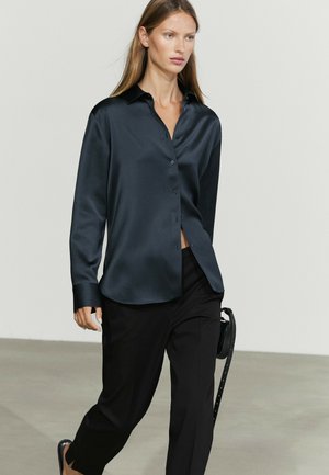 Massimo Dutti, FLOWING SATIN SHIRT - Camicia - dark blue