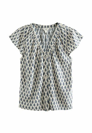 REGULAR FIT BLEND RUFFLE SLEEVE  - Bluse - navy stone geometeric print