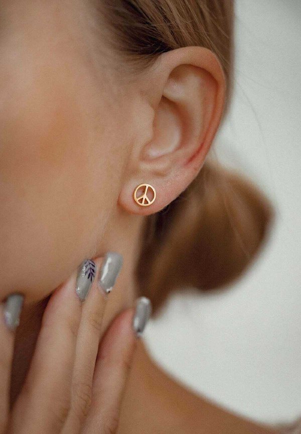 PEACE SIGN - Ohrringe - goldfarben