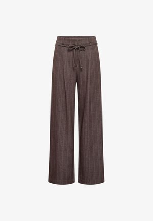 ICHI, IHKATE PINELLE WIDE PA - Pantalon classique - coffee bean jacquard stripe