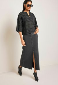 Next 3/4 SLEEVE  BRODERIE  REGULAR FIT - Blūze - black