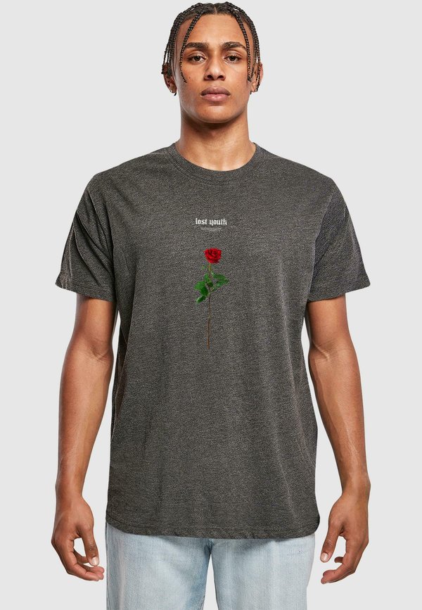 LOST YOUTH ROSE TEE - T-Shirt print - charcoal