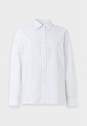 Maison Kitsuné, STRIPPED CASUAL SHIRT - Chemisier - white/azur