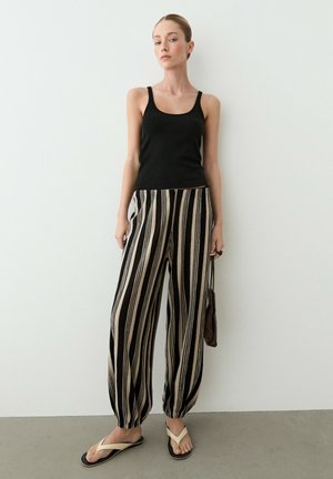 Massimo Dutti, STRAPPY COTTON BLEND TOP - Top - black