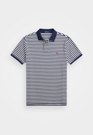 Polo Ralph Lauren CUSTOM SLIM FIT STRIPED MESH POLO SHIRT - Poloskjorter - deckwash white/newport navy