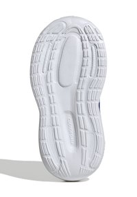 Suela de zapato atlético blanca con patrones de agarre texturizados y detalles de amortiguación. La marca "CLOUDFOAM" es visible cerca del centro.